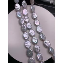 Каменные бусины, Жемчуг, барочный, размер 12х9 мм, длина нити 39 см