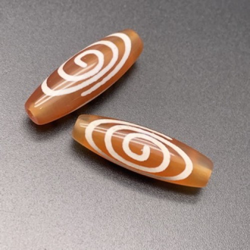 Бусина Дзи "133" из сердолика, Чакра, размер 30х10 мм, цена за 1 шт