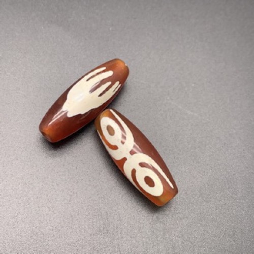 Бусина Дзи "143" из сердолика, Паук, размер 30х10 мм, цена за 1 шт