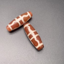 Бусина Дзи "145" из сердолика, Ваджра, размер 30х10 мм, цена за 1 шт