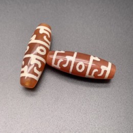 Бусина Дзи "146" из сердолика, Пурба, размер 30х10 мм, цена за 1 шт