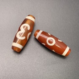 Бусина Дзи "147" из сердолика, ОМ, "сладкие речи", размер 30х10 мм, цена за 1 шт