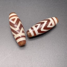 Бусина Дзи "149" из сердолика, Горный пик, размер 30х10 мм, цена за 1 шт