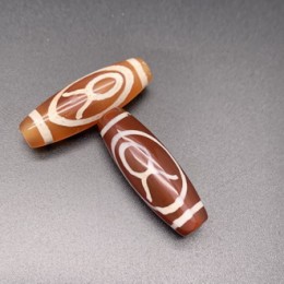 Бусина Дзи "153" из сердолика, Телец, размер 30х10 мм, цена за 1 шт