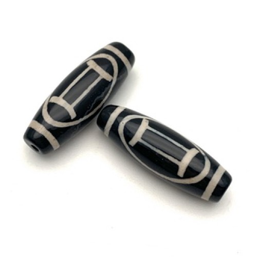 Бусина Дзи "503" из агата, Близнецы, размер 30х10 мм, цена за 1 шт