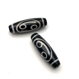 Бусина Дзи "504" из агата, Рак, размер 30х10 мм, цена за 1 шт