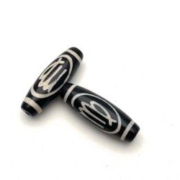 Бусина Дзи "506" из агата, Дева, размер 30х10 мм, цена за 1 шт