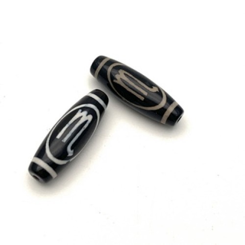 Бусина Дзи "508" из агата, Скорпион, размер 30х10 мм, цена за 1 шт