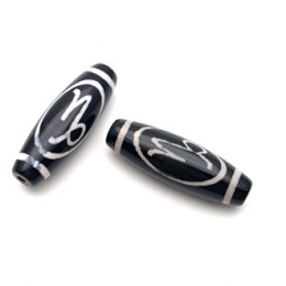 Бусина Дзи "510" из агата, Козерог, размер 30х10 мм, цена за 1 шт