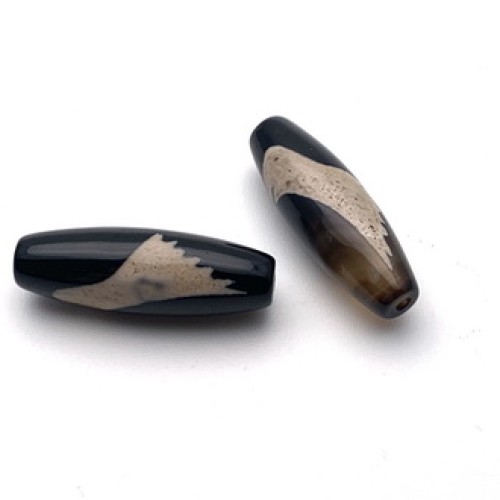 Бусина Дзи "512" из агата, Орёл, размер 30х10 мм, цена за 1 шт