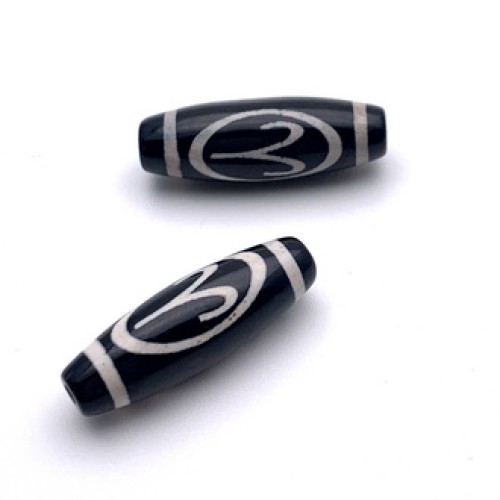 Бусина Дзи "501 из агата, Овен, размер 30х10 мм, цена за 1 шт