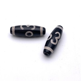 Бусина Дзи "514" из агата, ОМ, Сладкие речи, размер 30х10 мм, цена за 1 шт