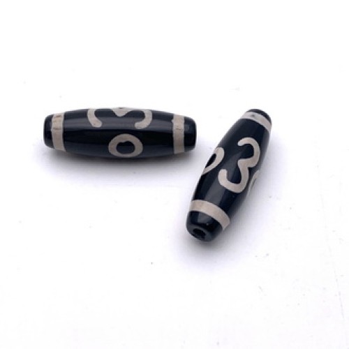 Бусина Дзи "514" из агата, ОМ, Сладкие речи, размер 30х10 мм, цена за 1 шт