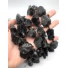Каменные бусины, Обсидиан, не обработанный, фриформы, 20-28 мм, длина нити 38 см, 14-16 шт