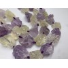 Каменные бусины, Лимонный кварц, Лавандовый аметист, не обработанный, фриформы, 20-28 мм, длина нити 38 см, 15 шт