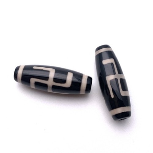 Бусина Дзи "526" из агата, Хо-ту-дзи, размер 30х10 мм, цена за 1 шт