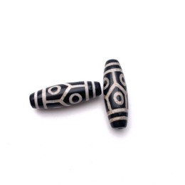 Бусина Дзи "531" из агата, 6 глаз, черепаха, размер 30х10 мм, цена за 1 шт