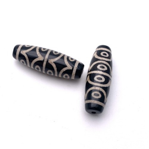 Бусина Дзи "532" из агата, 12 глаз, размер 30х10 мм, цена за 1 шт