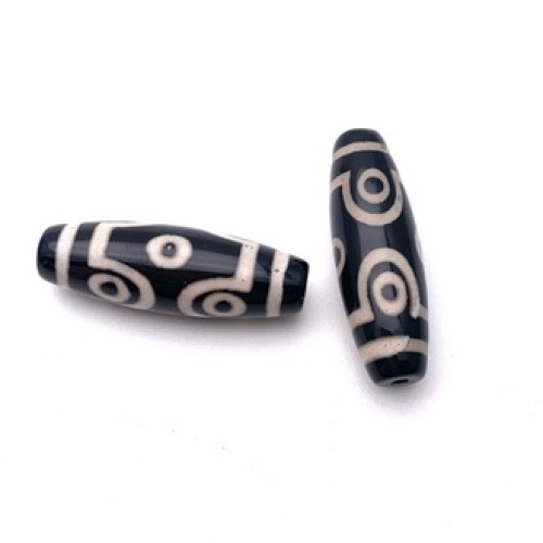 Бусина Дзи "533" из агата, 6 глаз, размер 30х10 мм, цена за 1 шт