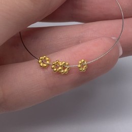 Разделитель, цветочек, модель SS 925, с позолотой, размер 5,5 мм, цена за 5 шт.