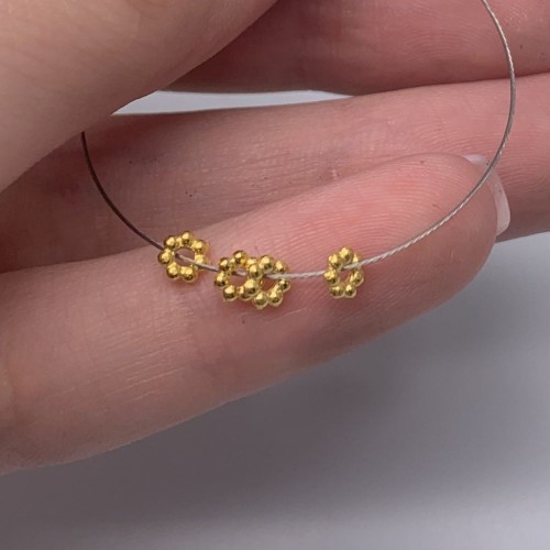 Разделитель, цветочек, модель SS 925, с позолотой, размер 5,5 мм, цена за 5 шт.