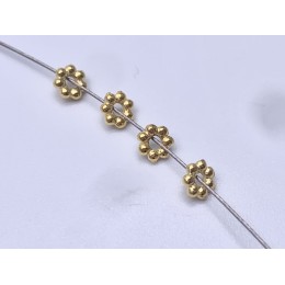 Разделитель, цветочек, модель SS 925, с позолотой, размер 5,5 мм, цена за 5 шт.