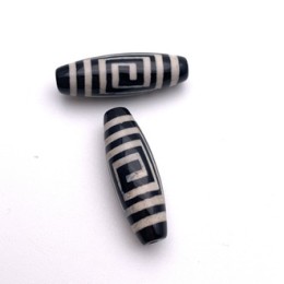 Бусина Дзи "540" из агата, Лабиринт, размер 30х10 мм, цена за 1 шт