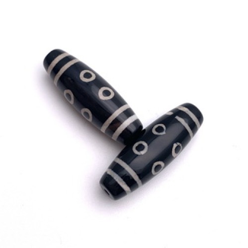 Бусина Дзи "4" из агата, 8 глаз, размер 30х10 мм, цена за 1 шт