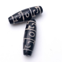 Бусина Дзи "511" из агата, Пурба, размер 30х10 мм, цена за 1 шт