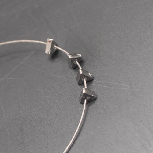 Бусина, треугольник, разделитель, серебро 925, родированное,  3 мм