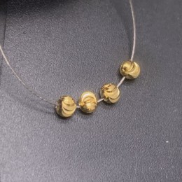 Бусина, рифлёная, разделитель, модель SS 925, покрытие позолота, шарик 3 мм, цена за 10 шт.