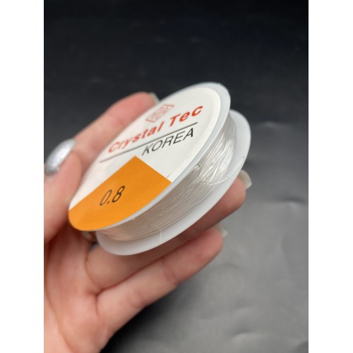 Леска-резинка, для плетения браслетов, бесцветная, прозрачная, толщина 0,8 мм, 5 м/катушка