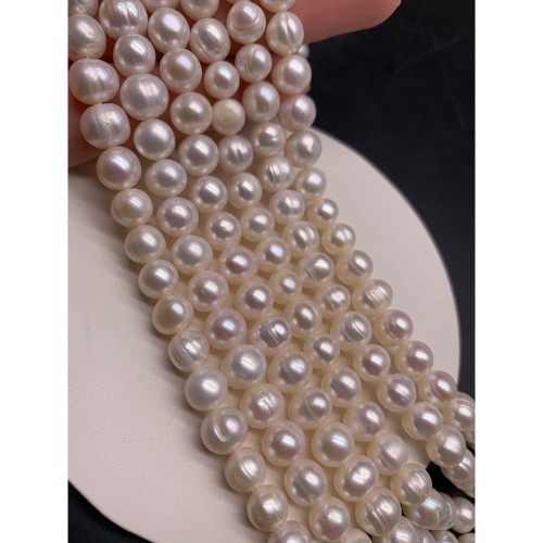 Каменные бусины, Жемчуг, шарик гладкий, 8 мм, длина нити 35-36 см