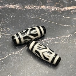 Бусина Дзи "547", из агата, Черепаха, горный пик, 30х10 мм, цена за 1 шт