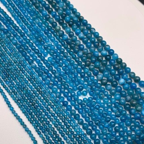 Каменные бусины, Апатит, шарик гладкий, 3 мм, длина нити 38 см