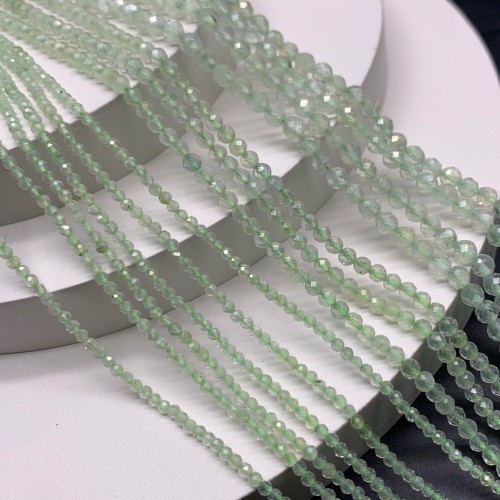 Каменные бусины, Пренит, люкс, шарик огранка 4 мм, длина нити 38 см