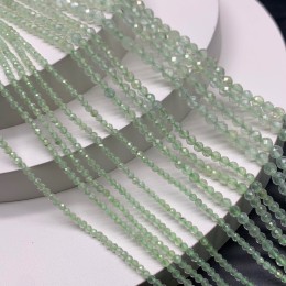 Каменные бусины, Пренит, шарик огранка 2 мм, длина нити 38 см