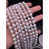 Каменные бусины, Жемчуг, белый, груша, 8-9 мм, длина нити 38 см