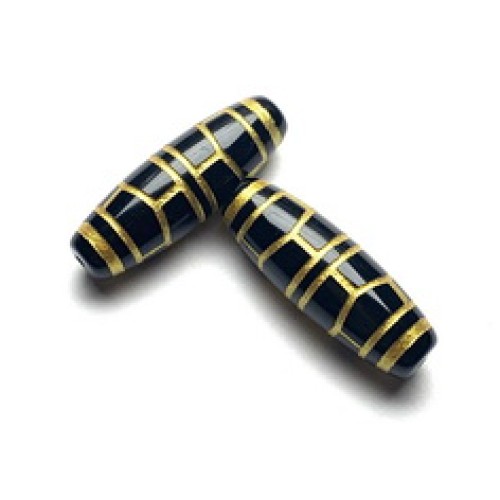 Бусина Дзи "236", агат, Двойной черепаший панцирь, размер 30х10 мм, цена за 1 шт