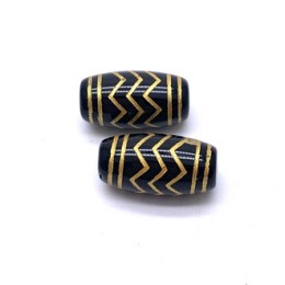 Бусина Дзи "553", агат, Волны, размер 18х10 мм, цена за 1 шт