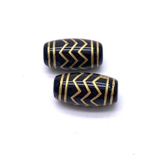 Бусина Дзи "553", агат, Волны, размер 18х10 мм, цена за 1 шт