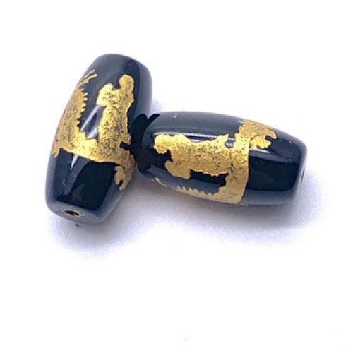 Бусина Дзи "562", агат, Гуань-Инь на драконе, размер 18х10 мм, цена за 1 шт