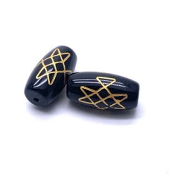 Бусина Дзи "567", агат, Кельтский узел, размер 18х10 мм, цена за 1 шт