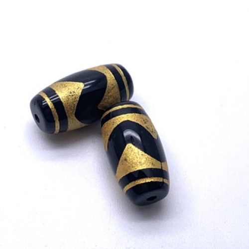 Бусина Дзи "570", агат, Тассо Лошадь, размер 18х10 мм, цена за 1 шт