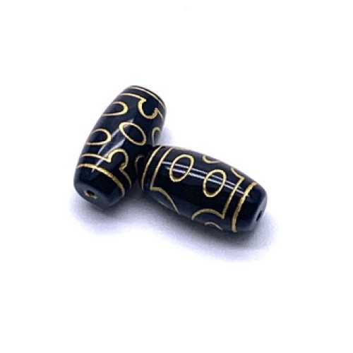 Бусина Дзи "571", агат, 7 глаз, размер 18х10 мм, цена за 1 шт