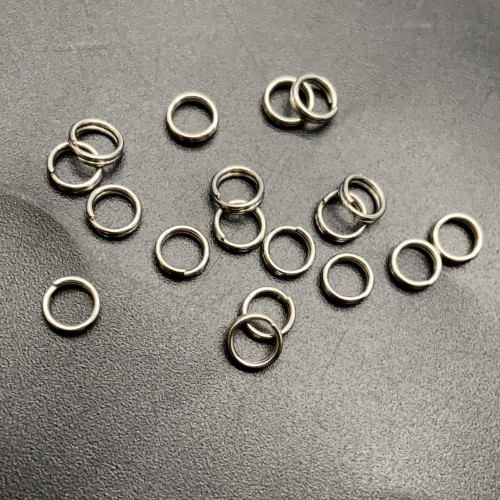 Колечки соединительные, двойные, родий, латунь, под серебро, 5 мм, цена за 10 шт