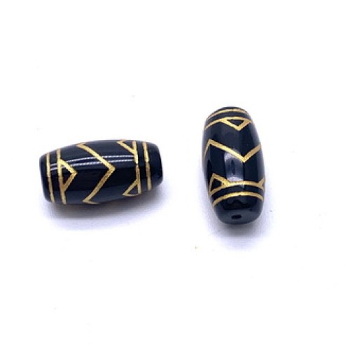 Бусина Дзи "607", агат, Горный пик, размер 18х10 мм, цена за 1 шт