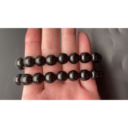 Каменные бусины, Гагат, (Грузия), шарик гладкий, 10 мм, 19 бусин