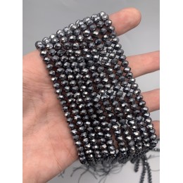 Каменные бусины, Терагерц, рондель, огранка, 6х4 мм, длина нити 38 см