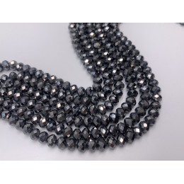 Каменные бусины, Терагерц, рондель, огранка, 6х4 мм, длина нити 38 см
